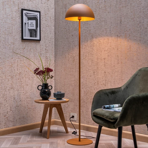 Lucide SIEMON - Lampadaire - Ø 35 cm - 1xE27 - Jaune Ocre - ambiance 1